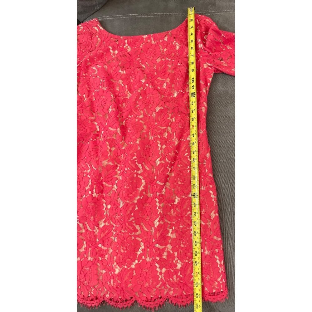 Eliza J Andressa Pink Lace Knee Length Lined Dress Sz 10 - Picture 12 of 13
